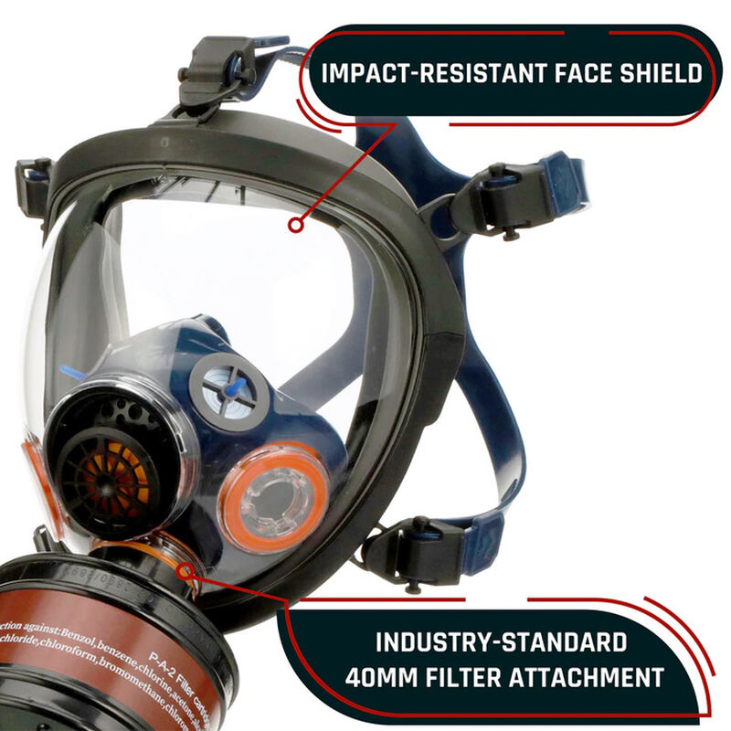 ST-100X Full Face Survival Respirator Gas Mask with Organic Vapor and Particulate Filtration, , large image number 2